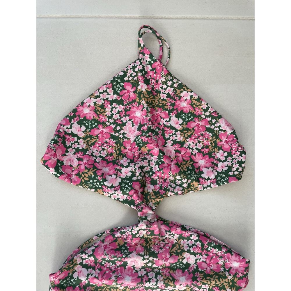 Aila Blue Swim One Piece Swimsuit Mai Floral Beach Summer Cottagecore Romantic - Picture 2 of 7